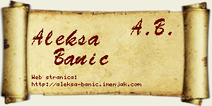 Aleksa Banić vizit kartica